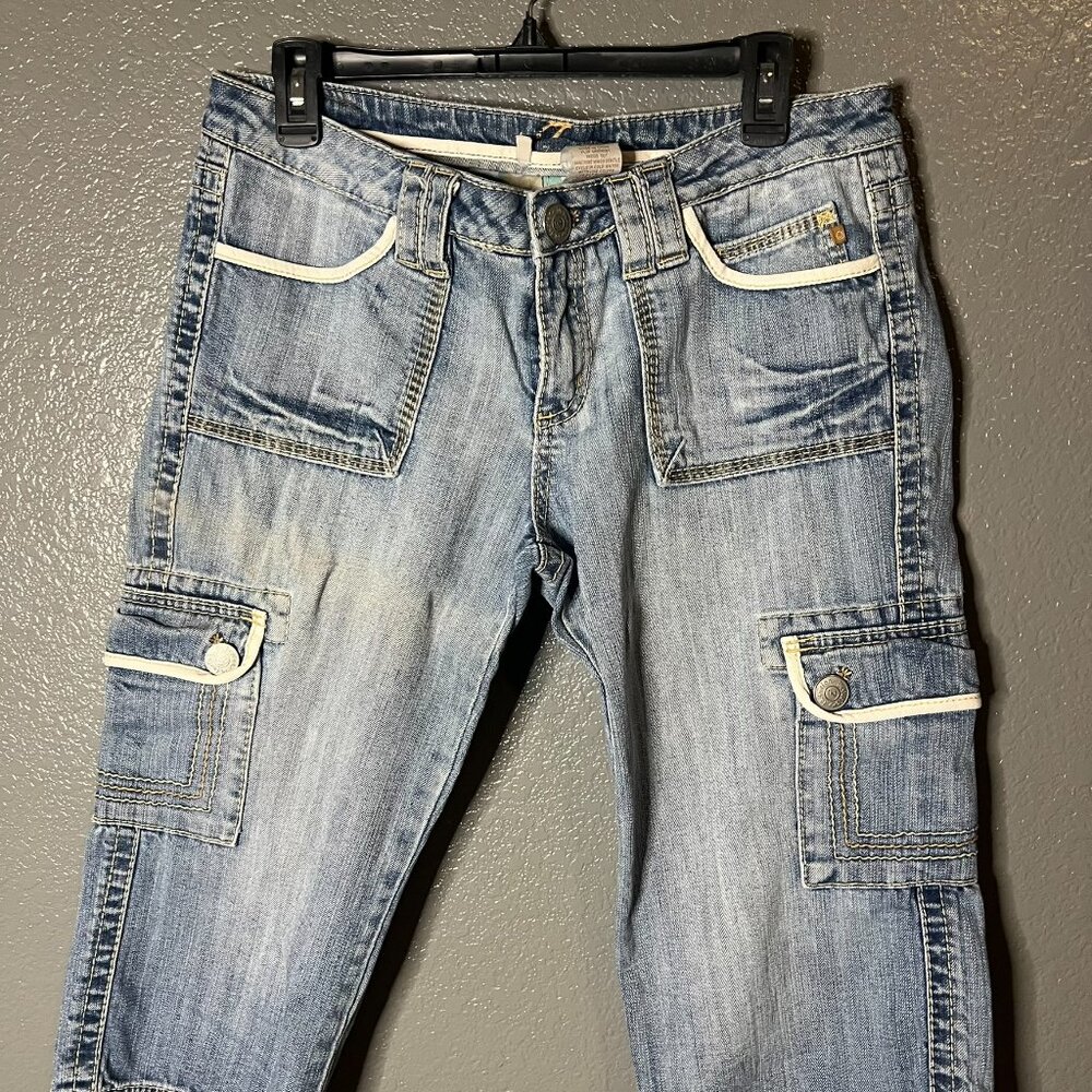 Infusion Women's Denim Capri Cargo Pants - Size 31 - Picture 3 of 8